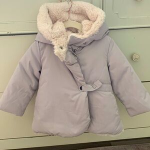 Zara fur lined baby girls jacket